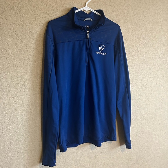Men’s M Top Golf Blue Pull Over Jacket - Picture 6 of 10